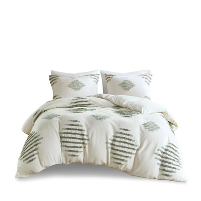 Start2Finish 3-piece cotton blend chenille duvet cover set with matching pillow shams, featuring soft textured chenille fabric.