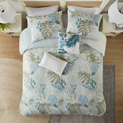 Start2Finish 5-piece cotton duvet cover set with matching throw pillow, featuring soft, breathable fabric and stylish design.