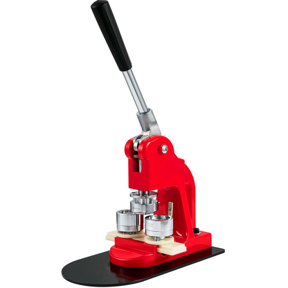 Start2Finish VEVOR Button Maker Machine with 32mm badge punch, 500 button parts, circle cutter, and DIY gift-making supplies.