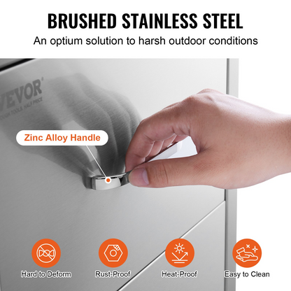 Start2Finish outdoor stainless steel kitchen drawers for BBQ island, 17.8W x 20.2H x 12.2D inches with handles, flush mount design