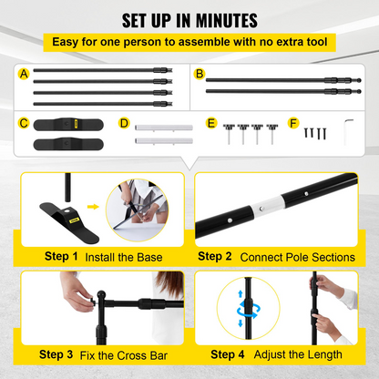 Start2Finish VEVOR 10x8 ft backdrop banner stand for trade shows, adjustable height and width, step and repeat background.