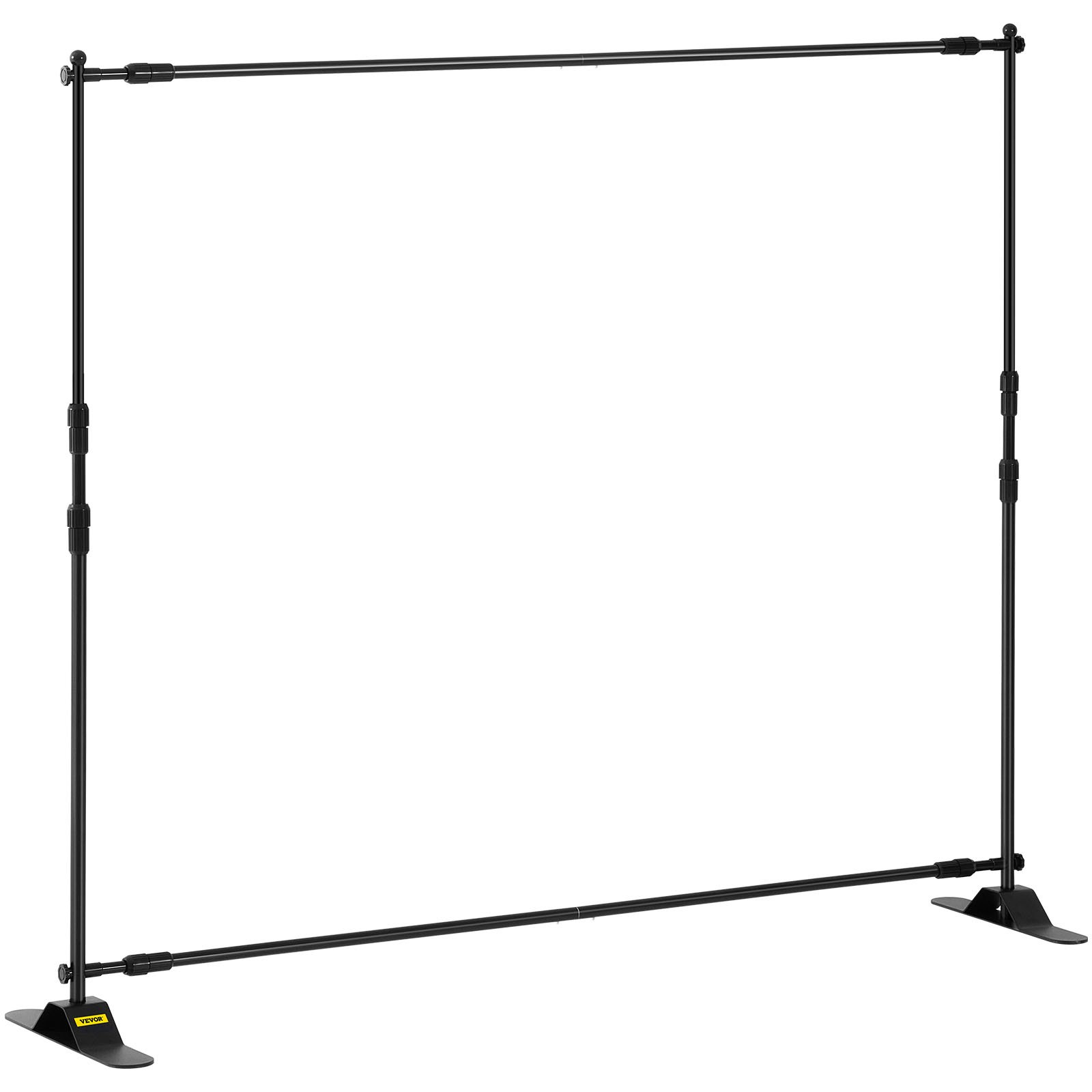Start2Finish VEVOR 10 x 8 ft adjustable backdrop banner stand for trade shows and photo booths, featuring step and repeat design.