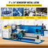 Vevor compact metal lathe with 7" x 14" size, adjustable speed, 3-jaw chuck, ideal for metalworking and benchtop turning projects.