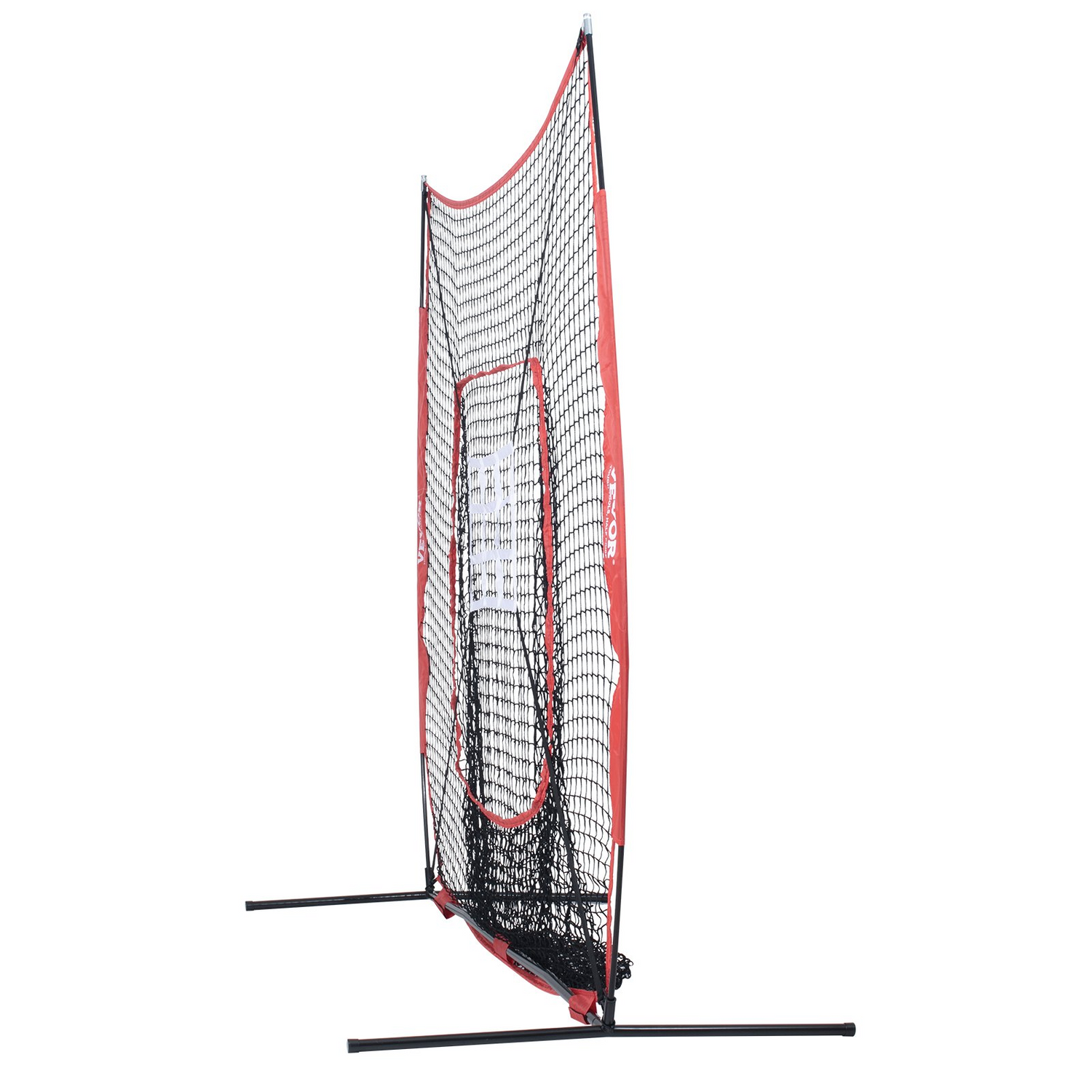 Start2Finish VEVOR 7x7 ft baseball practice net with bow frame, batting tee, strike zone, and carry bag for hitting and catching drills.