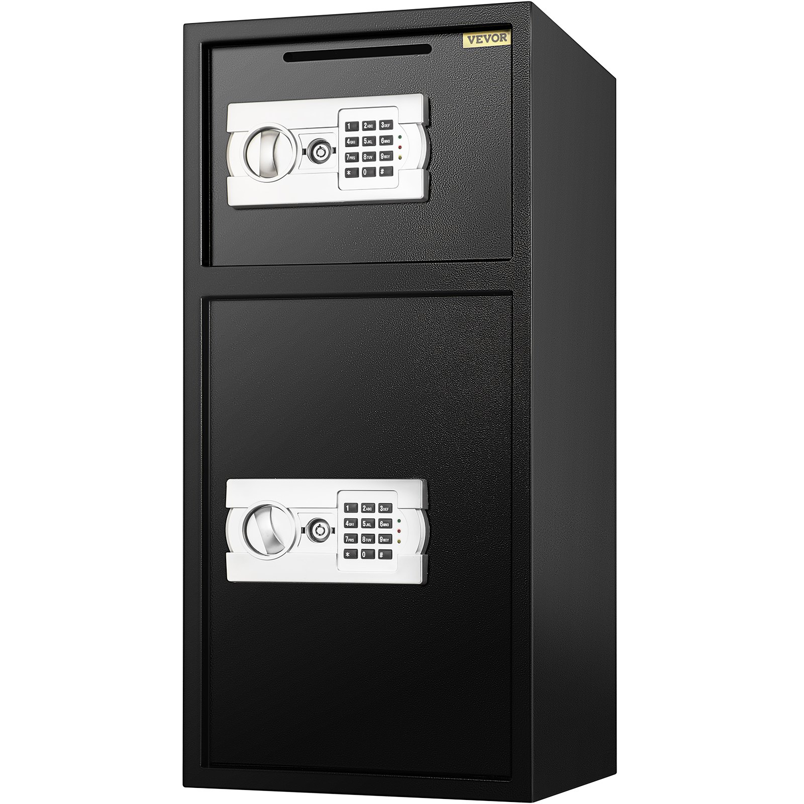 Start2Finish VEVOR large double door security safe with digital lock, black steel safe box for money, guns, and jewelry.
