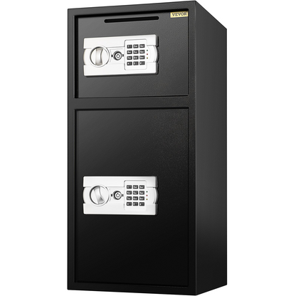 Start2Finish VEVOR large double door security safe with digital lock, black steel safe box for money, guns, and jewelry.