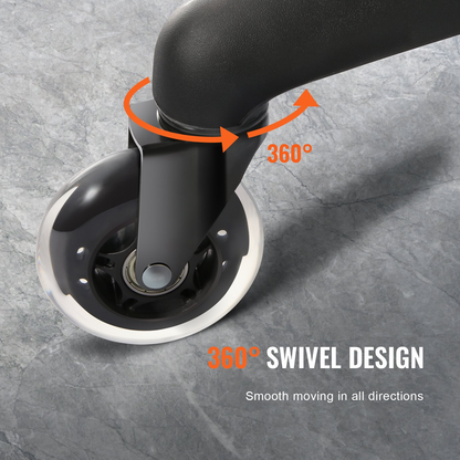 Start2Finish VEVOR office chair wheels set of 5, 3-inch heavy-duty caster wheels for hardwood floors and carpets.