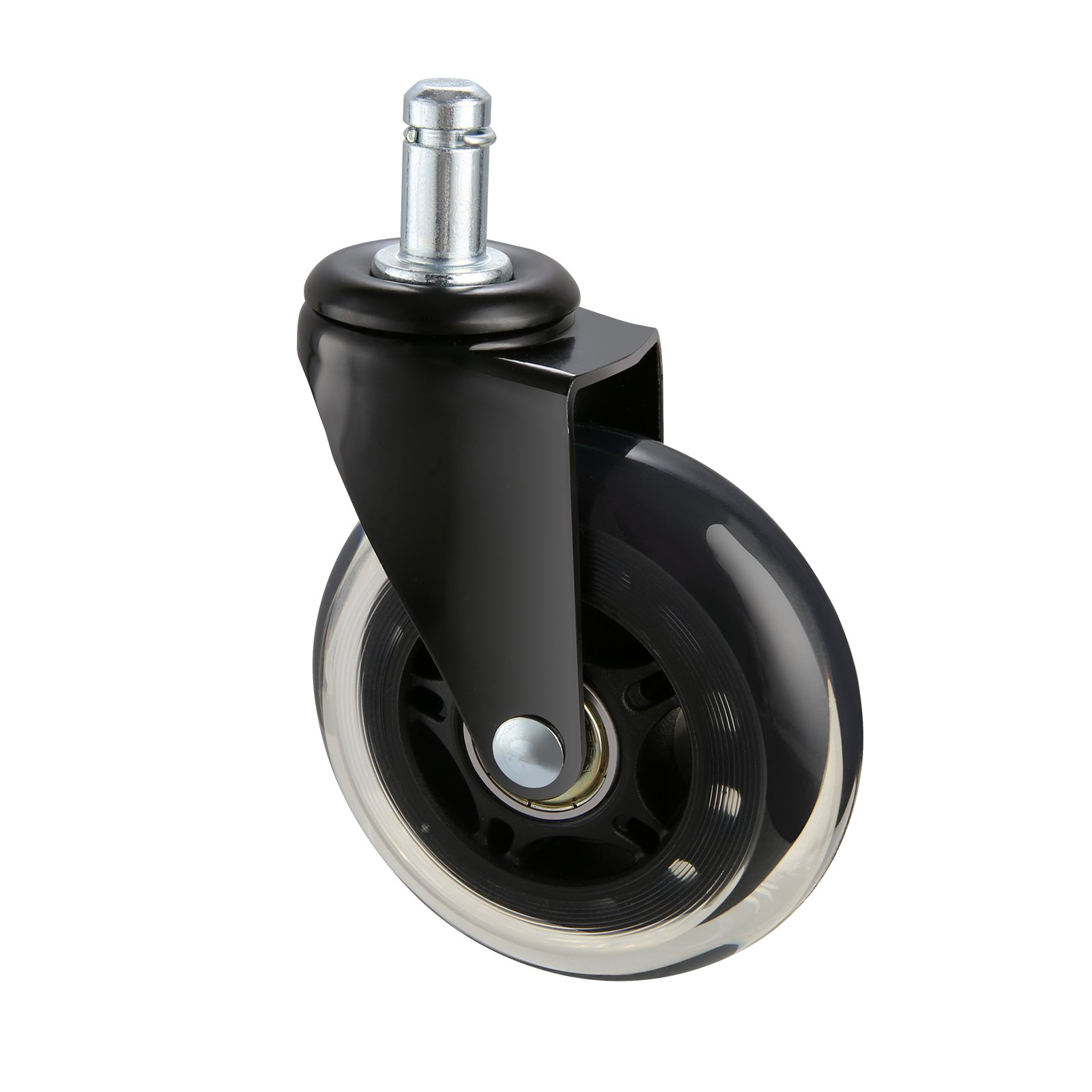 Set of five VEVOR office chair caster wheels, 3-inch heavy-duty replacements for hardwood floors and carpets, universal fit.