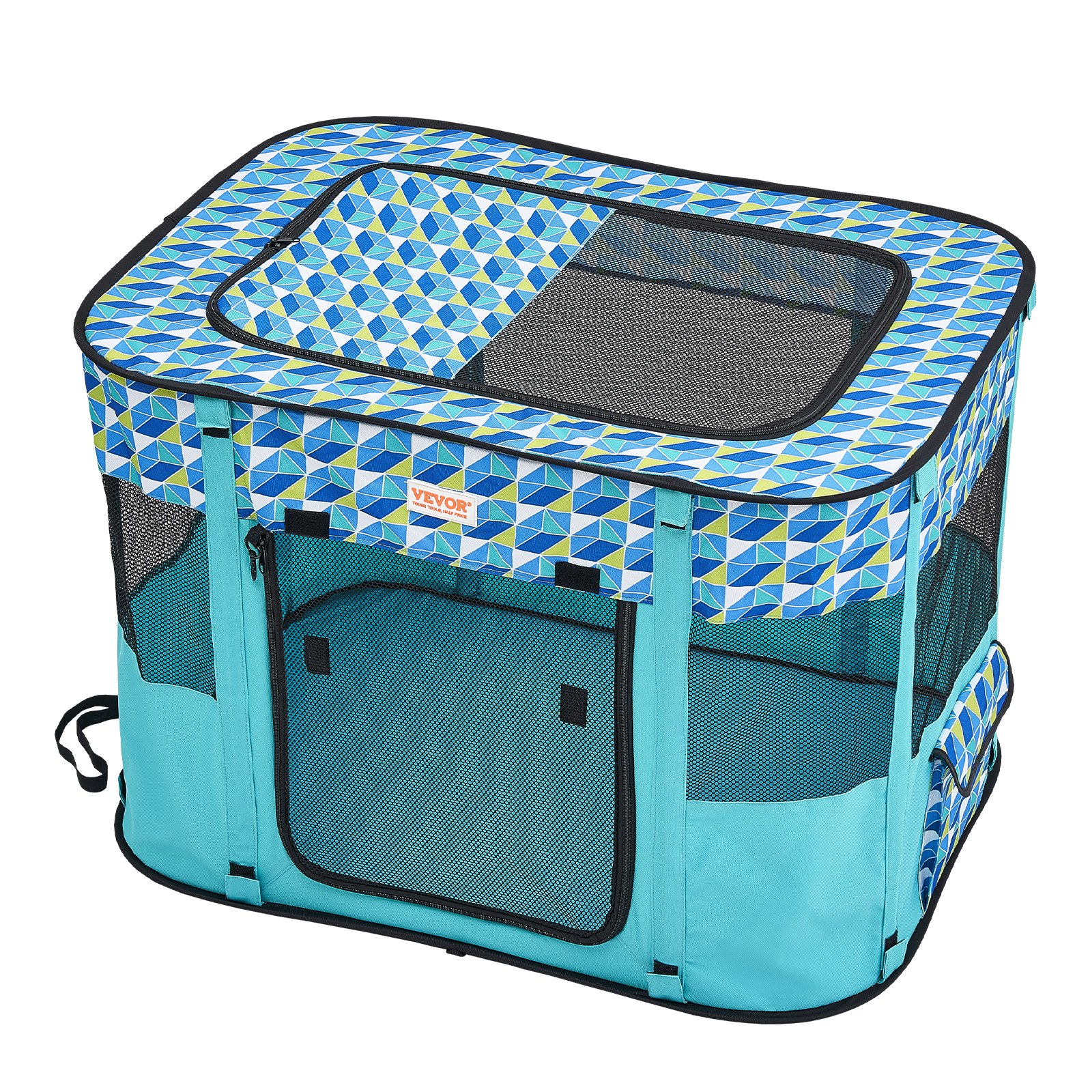 Start2Finish foldable pet playpen with waterproof Oxford cloth, portable crate for dogs, puppies, and cats, suitable for indoor outdoor use.