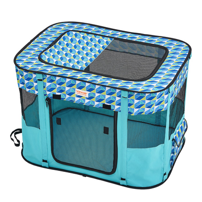 Start2Finish foldable pet playpen with waterproof Oxford cloth, portable crate for dogs, puppies, and cats, suitable for indoor outdoor use.