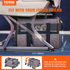 Grey VEVOR rolling cat and dog carrier with telescopic handle, shoulder strap, folding bowl, airline approved for pets under 22 lbs.