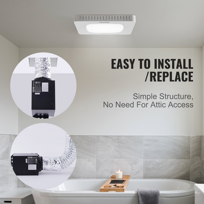 Start2Finish VEVOR bathroom exhaust fan with 110 CFM, all-copper motor, low noise, energy-efficient ventilation for ceiling use