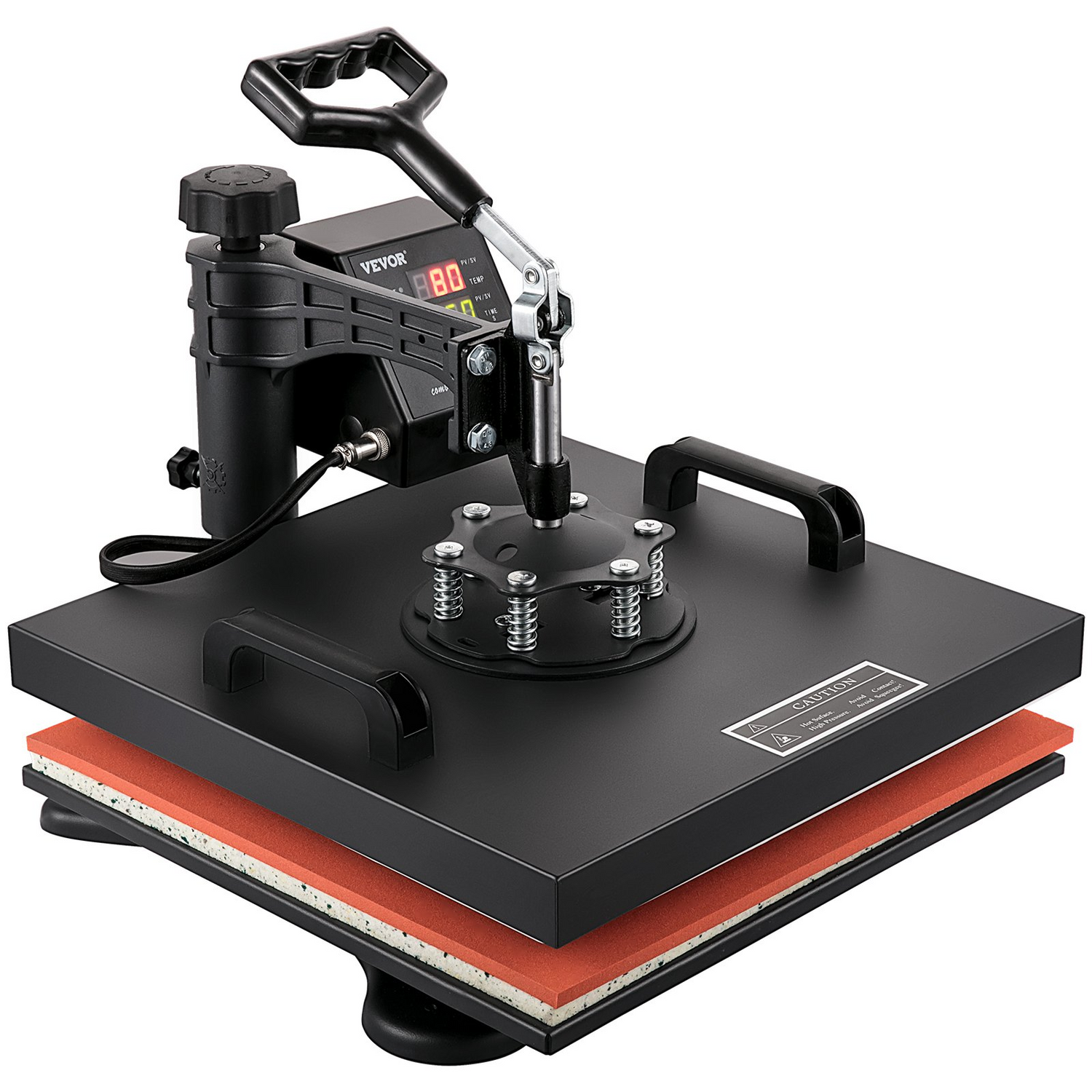 Start2Finish VEVOR 8-in-1 15x15 inch heat press machine with swing-away design for sublimation, vinyl, and heat transfer projects.