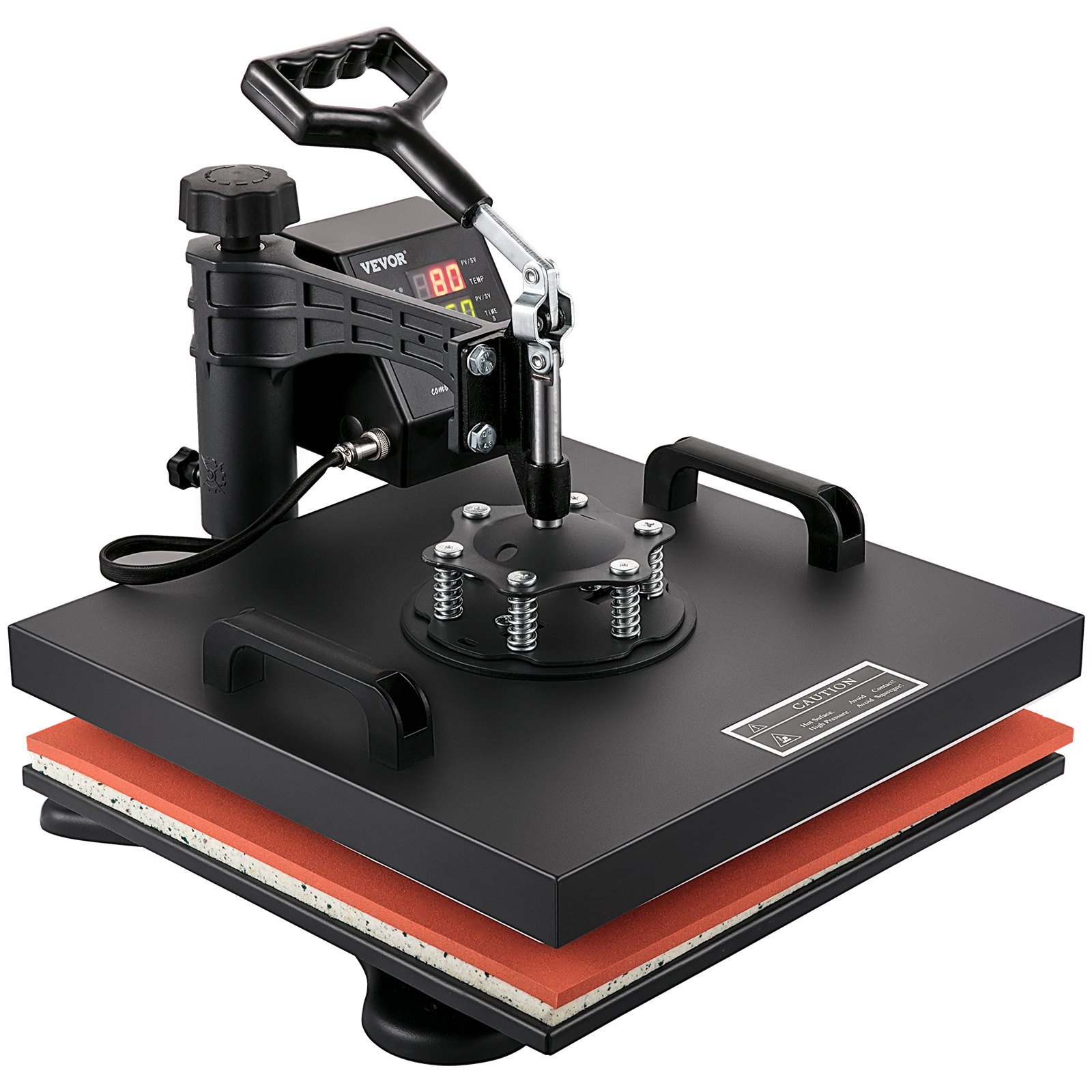 Start2Finish VEVOR 8-in-1 15x15 inch heat press machine with swing-away design for sublimation, vinyl, and heat transfer projects.