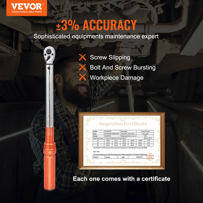 Start2Finish VEVOR 3/8-inch drive click torque wrench set with adjustable dual-range scales, adapters, and extension rod for precise tightening
