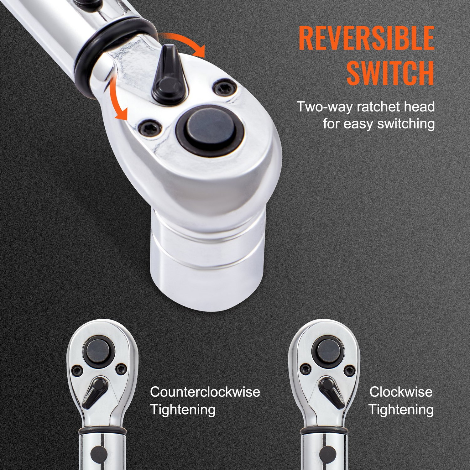 Start2Finish VEVOR 3/8-inch drive click torque wrench set with dual-direction, adjustable torque, adapters, and extension rod.