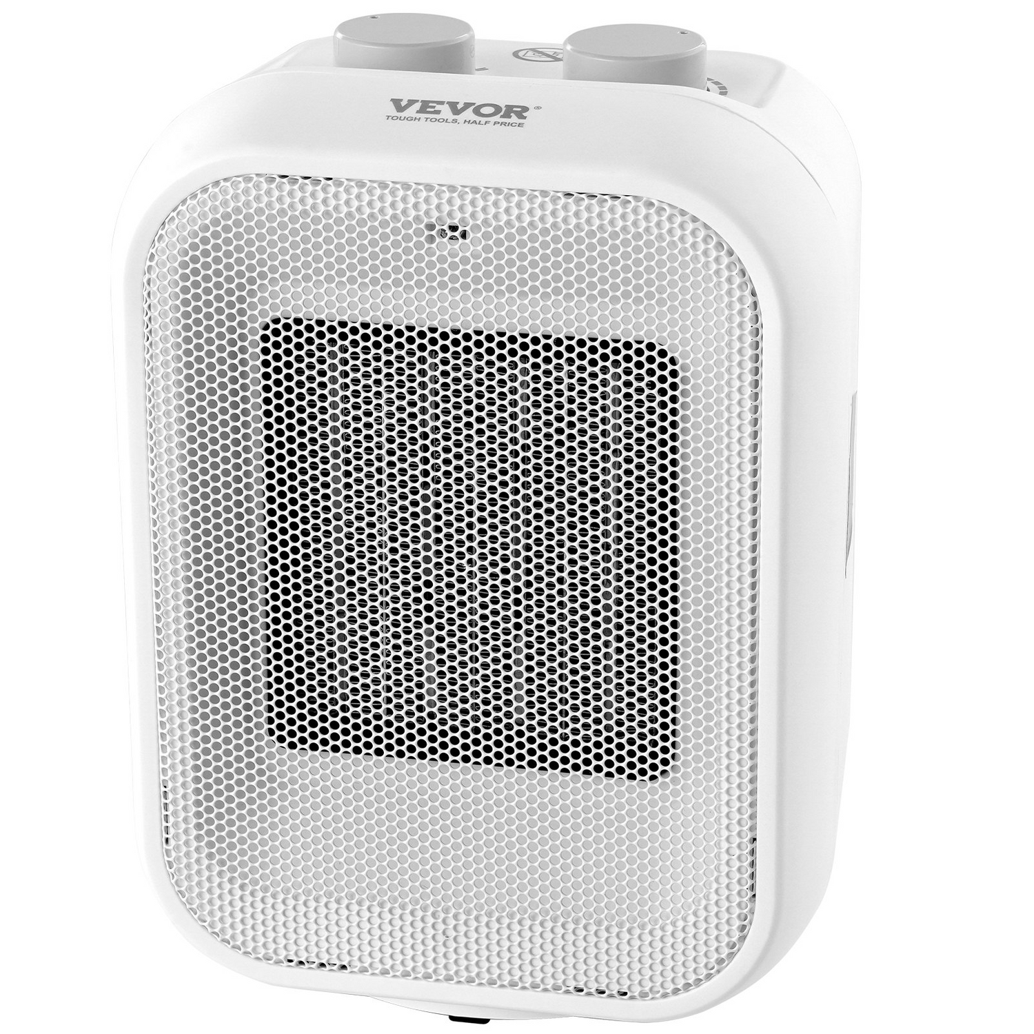 Start2Finish VEVOR portable electric space heater with adjustable thermostat, ceramic fan, 9-inch size, ideal for indoor office or desk use.