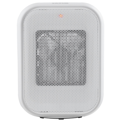 Start2Finish VEVOR portable electric space heater with thermostat, 1500W ceramic heater fan, compact indoor heater for office or desk.