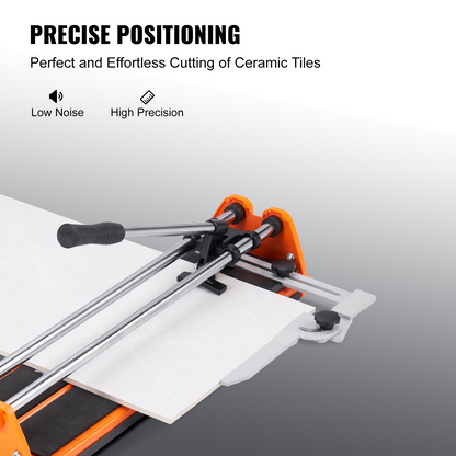 Start2Finish VEVOR 17-inch manual tile cutter with tungsten carbide wheel, infrared positioning, anti-skid feet, and double rails.