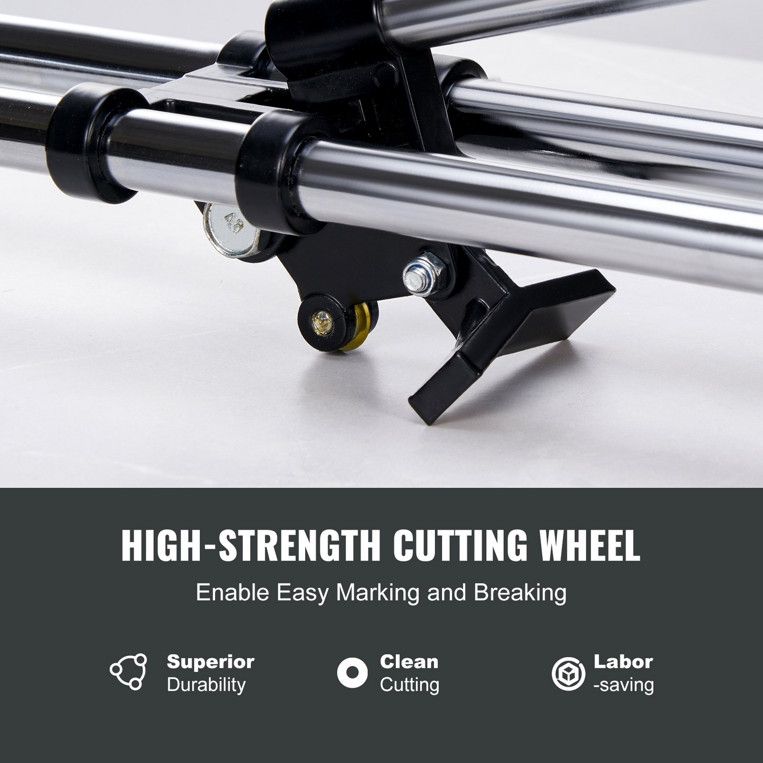Start2Finish VEVOR 17-inch manual tile cutter with tungsten carbide wheel, infrared guide, anti-skid feet, and double rails for ceramic tiles