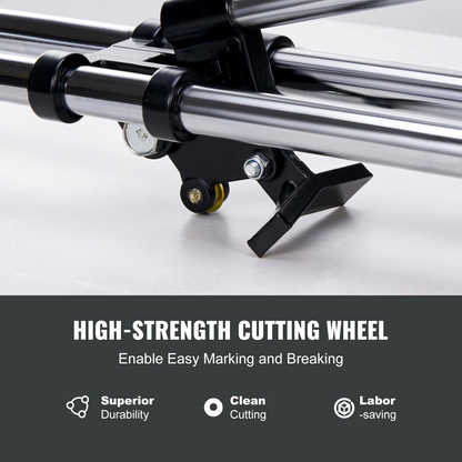 Start2Finish VEVOR 17-inch manual tile cutter with tungsten carbide wheel, infrared guide, anti-skid feet, and double rails for ceramic tiles