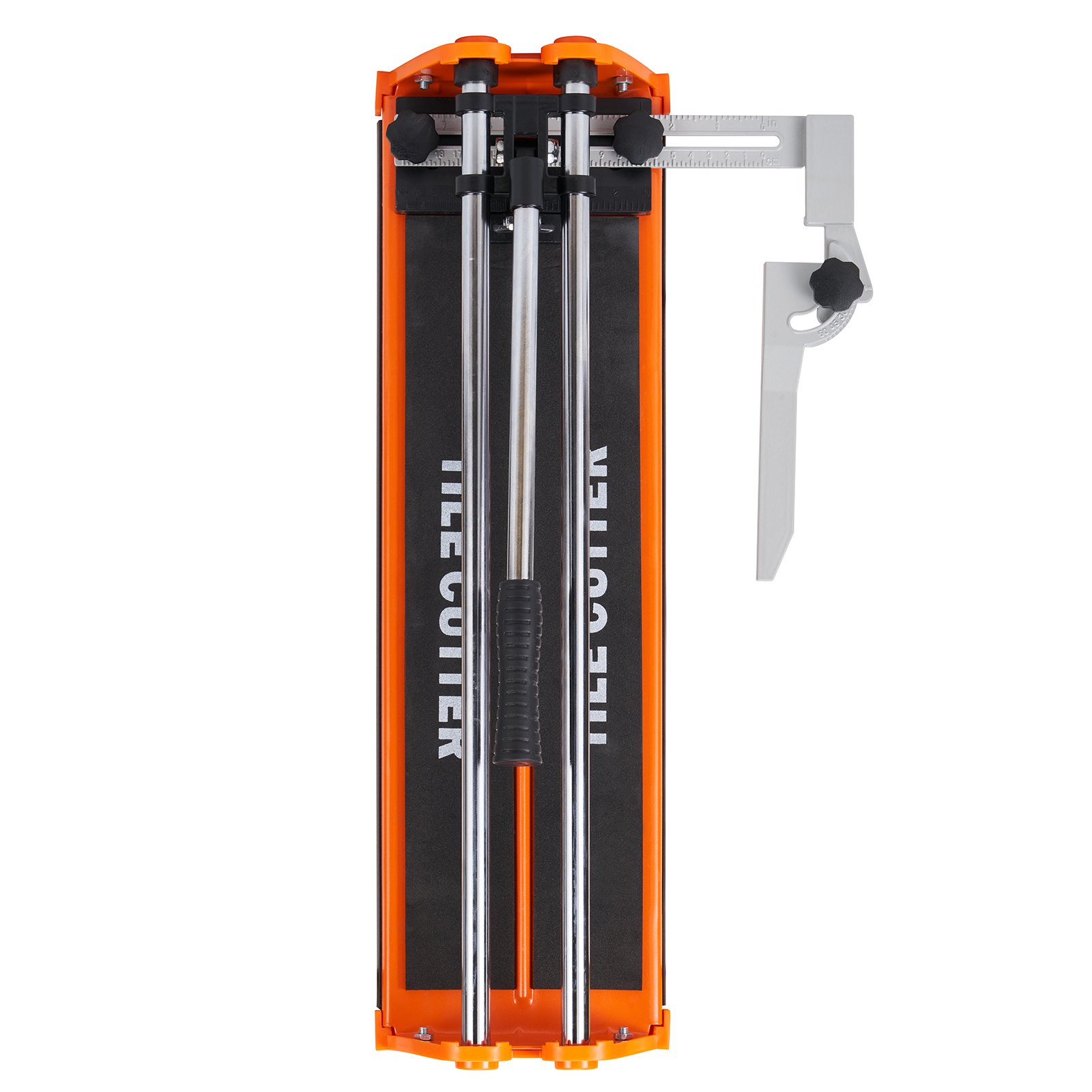 Start2Finish VEVOR 17-inch manual tile cutter with tungsten carbide wheel, infrared guide, anti-skid feet, and double rails for precise cuts.