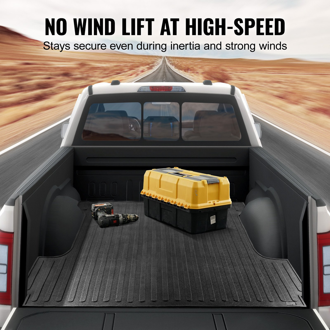 Start2Finish VEVOR truck bed mat for Ford F150 2015-2023, rubber, 66.5 x 64 inches, all-weather, slip-resistant truck bed liner.