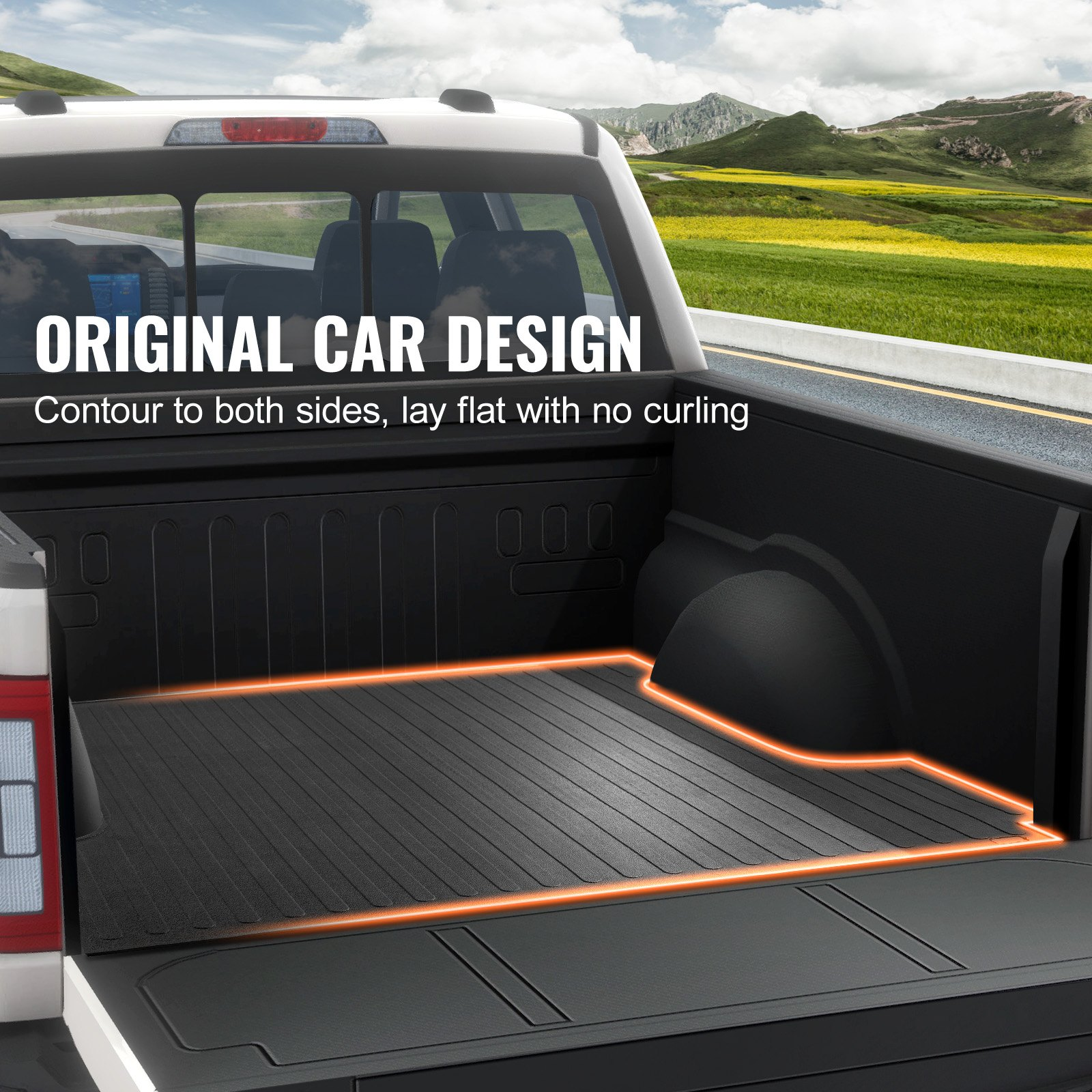 Start2Finish VEVOR truck bed mat for Ford F150, 5.5 ft short bed, rubber, 1/4 inch thick, all-weather protection, slip-resistant.