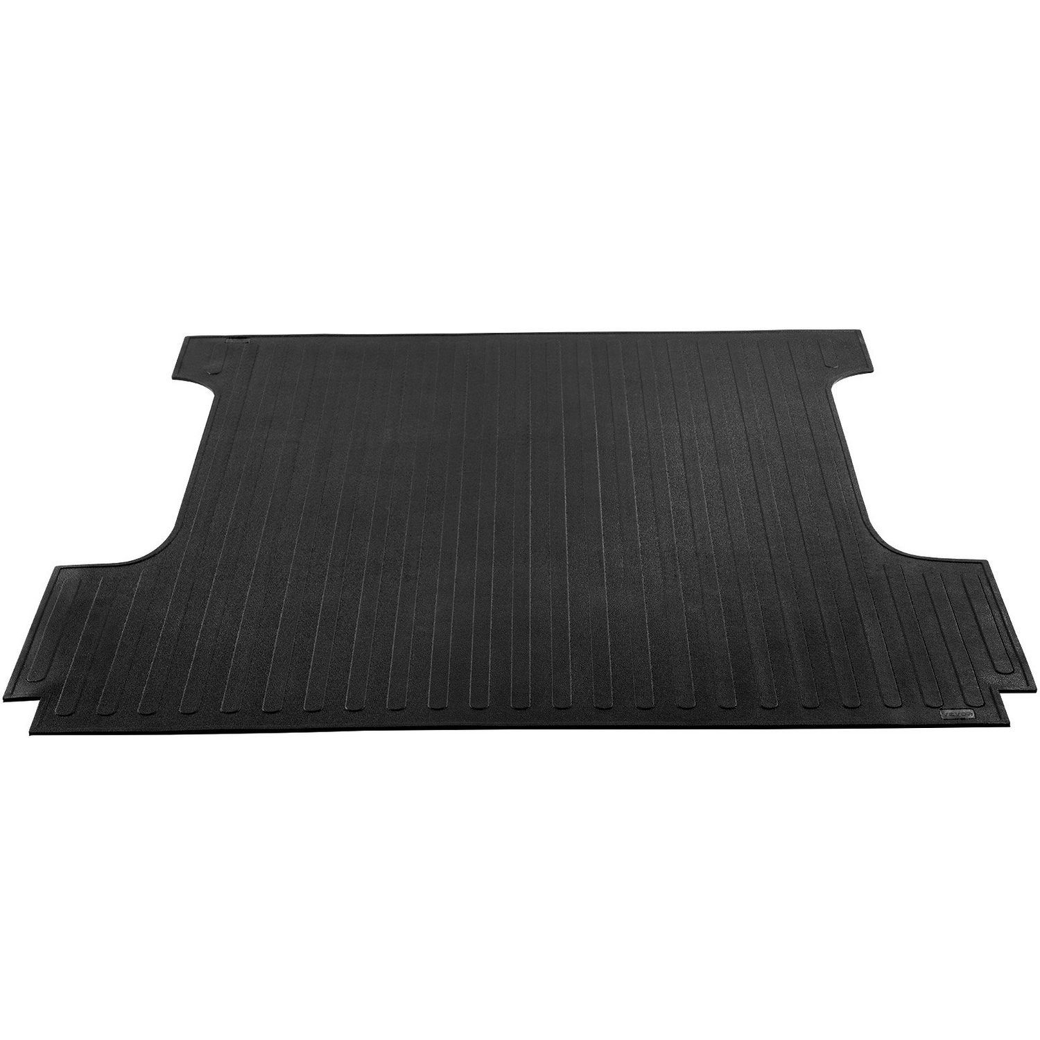 Rubber truck bed mat for Ford F150 2015-2023, 5.5 ft short bed, 66.5" x 64", all-weather, slip-resistant, automotive accessory.