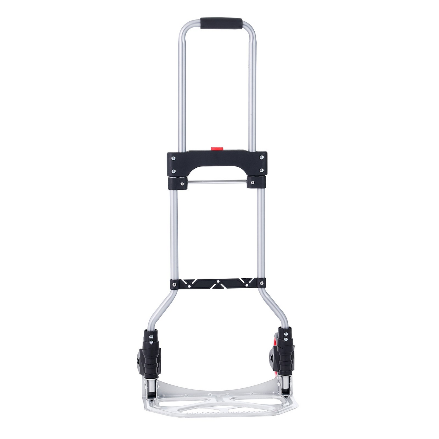 Start2Finish VEVOR folding hand truck with telescoping handle, aluminum frame, PP+TPR wheels, for home, office, or travel use.