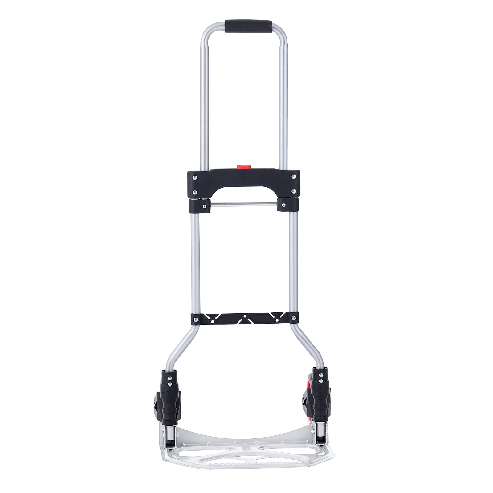 Start2Finish VEVOR folding hand truck with telescoping handle, aluminum frame, PP+TPR wheels, for home, office, or travel use.
