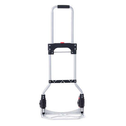 Start2Finish VEVOR folding hand truck with telescoping handle, aluminum frame, PP+TPR wheels, for home, office, or travel use.