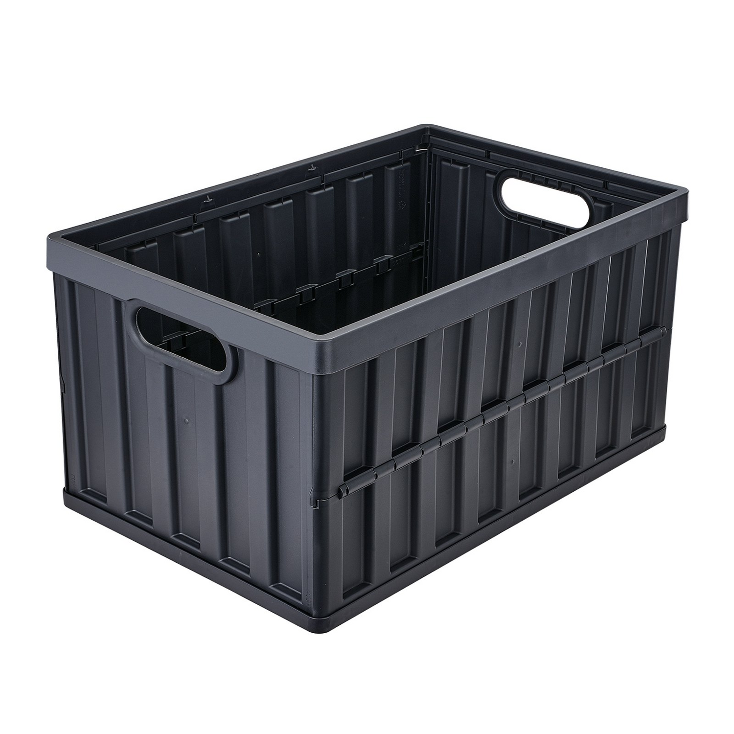Start2Finish VEVOR collapsible storage bins with lids, large 65L plastic stackable utility crates with handles for organizing clothes and toys.