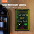Start2Finish VEVOR LED message board with neon effect, 24x16 inches, illuminated chalkboard with fluorescent markers and remote control.