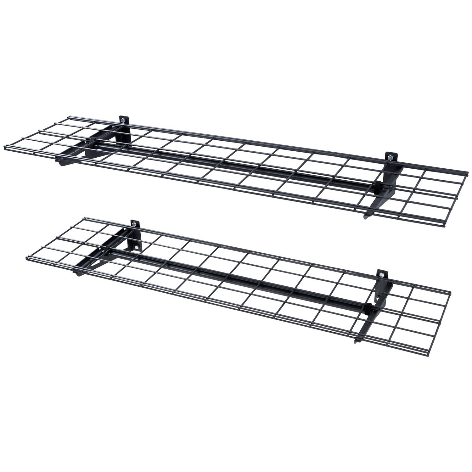 Start2Finish VEVOR Garage Storage Shelving 2-pack, heavy-duty wall-mounted shelves with 400 lbs capacity for garage or shed organization.