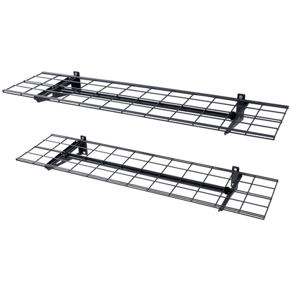 Start2Finish VEVOR Garage Storage Shelving 2-pack, heavy-duty wall-mounted shelves with 400 lbs capacity for garage or shed organization.