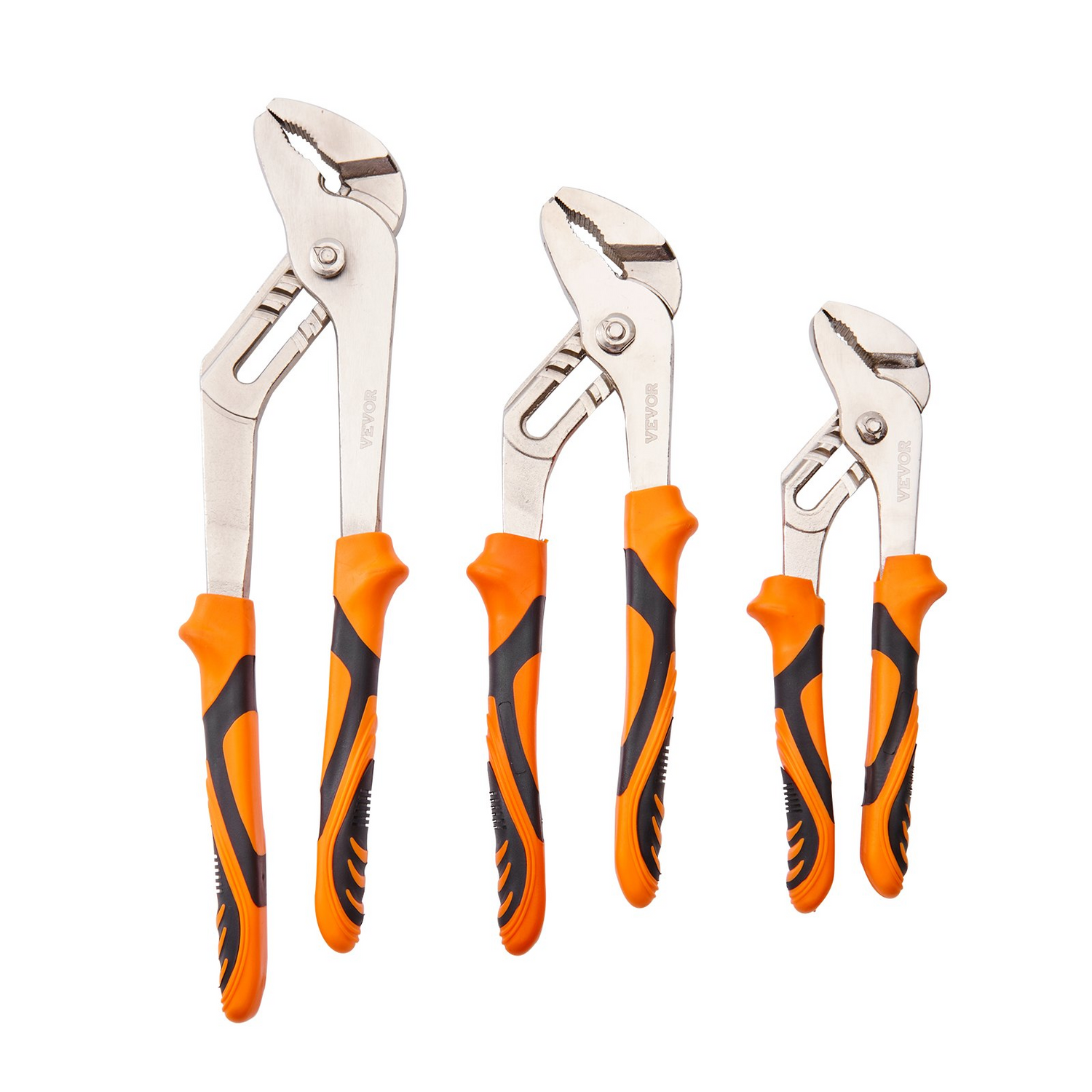 Start2Finish VEVOR 3-piece groove joint pliers set with 12, 10, 8 inch heat-treated high carbon steel water pump pliers