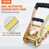 Start2Finish VEVOR ratchet tie down straps set with four 2x15 ft cargo straps featuring double J hooks and padded handles.