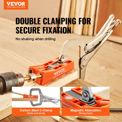 Start2Finish VEVOR Pocket Hole Jig kit with 56 pieces, including C-clamp, drill bits, screws, and tools for DIY carpentry projects.