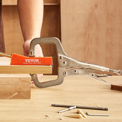 Start2Finish VEVOR Pocket Hole Jig set with mini jig, C-clamp, step drill, screws, and tools for DIY carpentry projects.