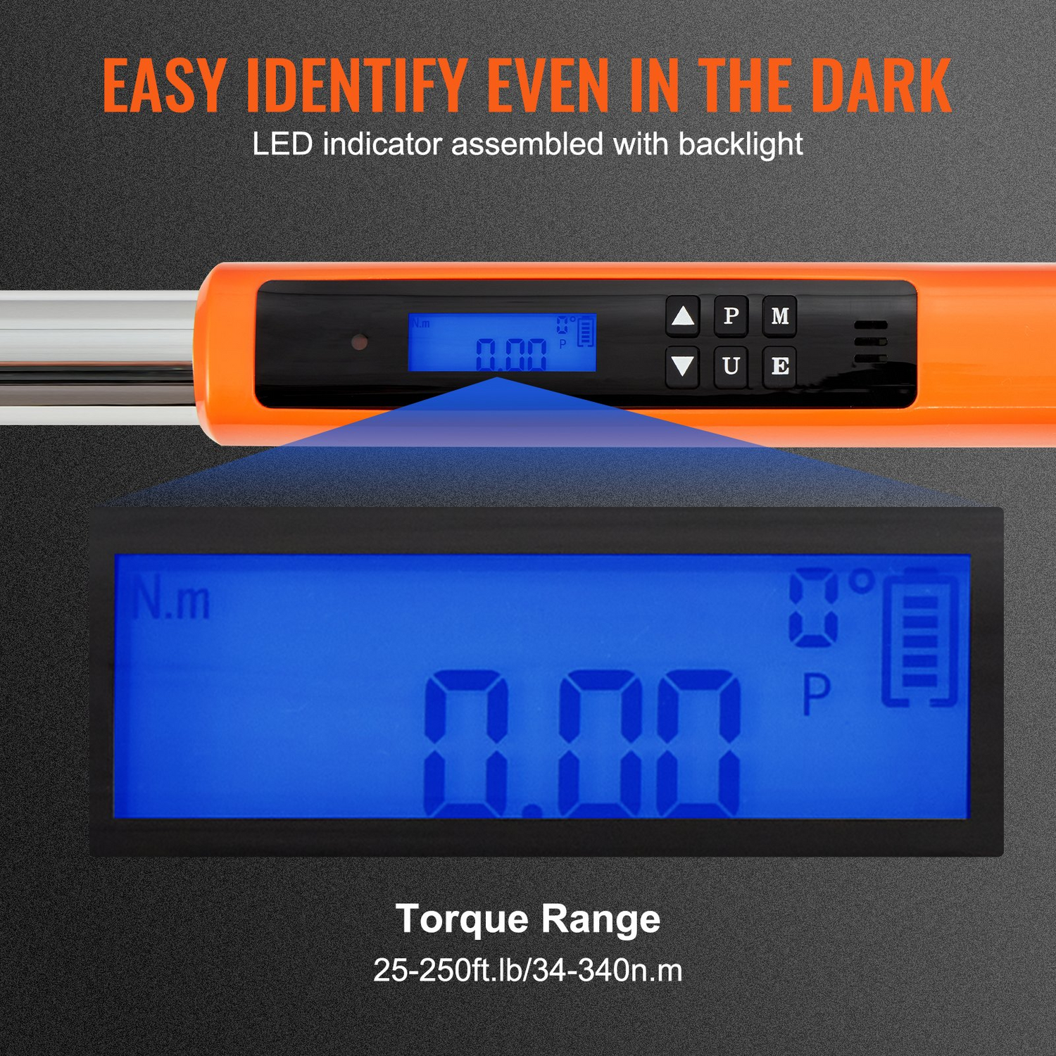 Start2Finish VEVOR digital torque wrench with 1/2" drive, adjustable torque, LED buzzer, and calibration for automotive and mechanical use