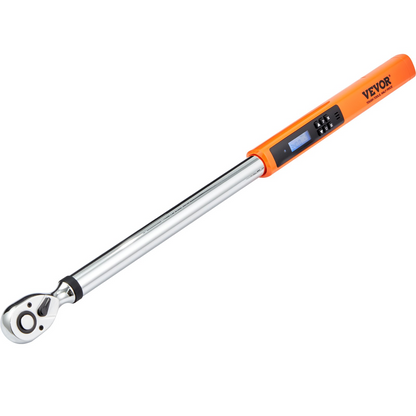 Start2Finish VEVOR digital torque wrench with 1/2 inch drive, adjustable 25-250 ft.lb, LED display, and calibration features.