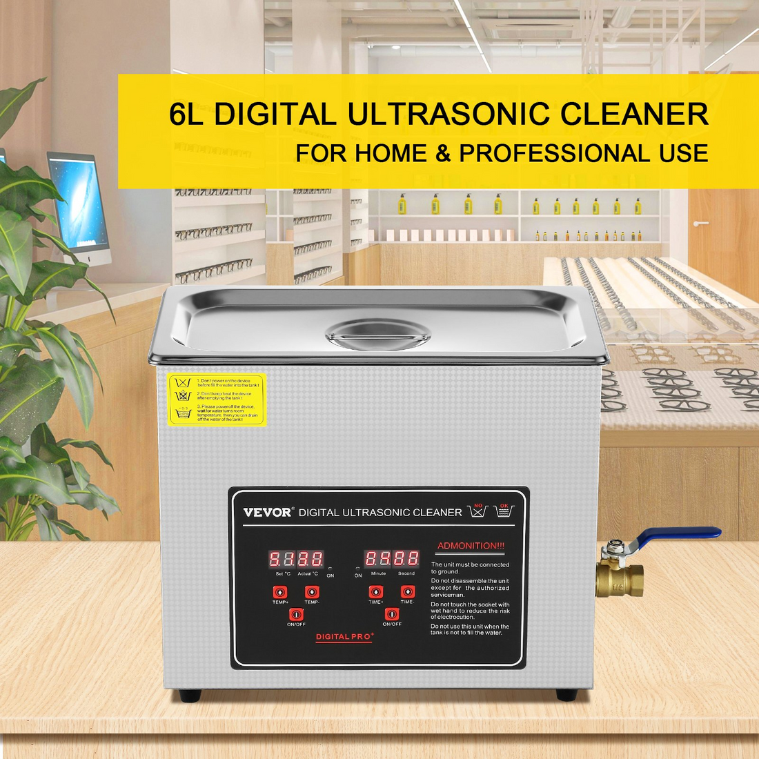 Start2Finish VEVOR ultrasonic jewelry cleaner with digital timer and heater, stainless steel small parts cleaning machine.