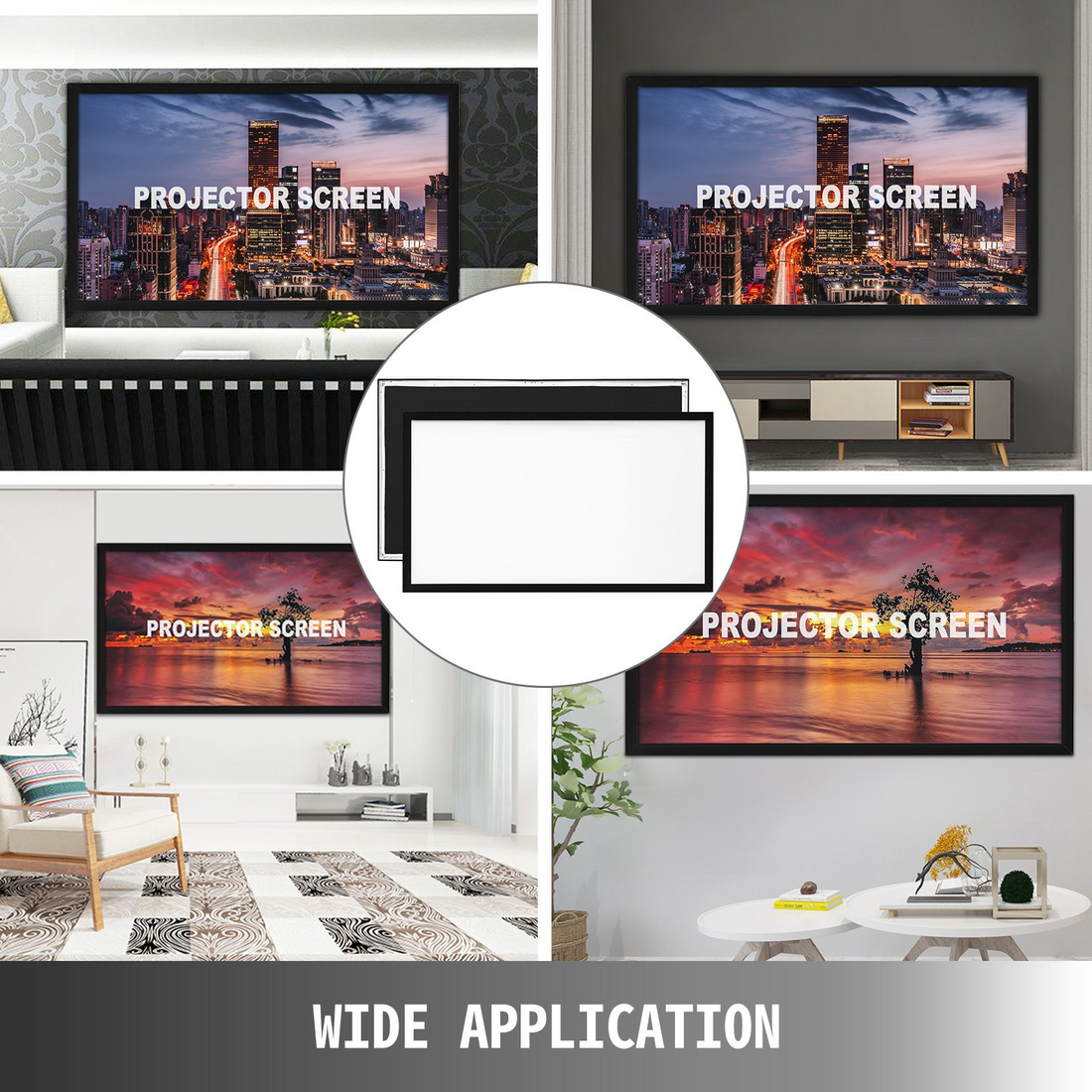 Start2Finish 120-inch 16:9 projector screen with fixed frame, ideal for 4K HDTV, movies, and 3D entertainment setups
