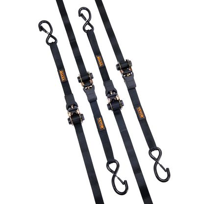 Start2Finish VEVOR ratchet tie down straps, 4-pack, 1" x 15&
