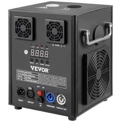 Start2Finish VEVOR 500W stage effect machine with wireless remote and DMX control, used for weddings and musical shows.