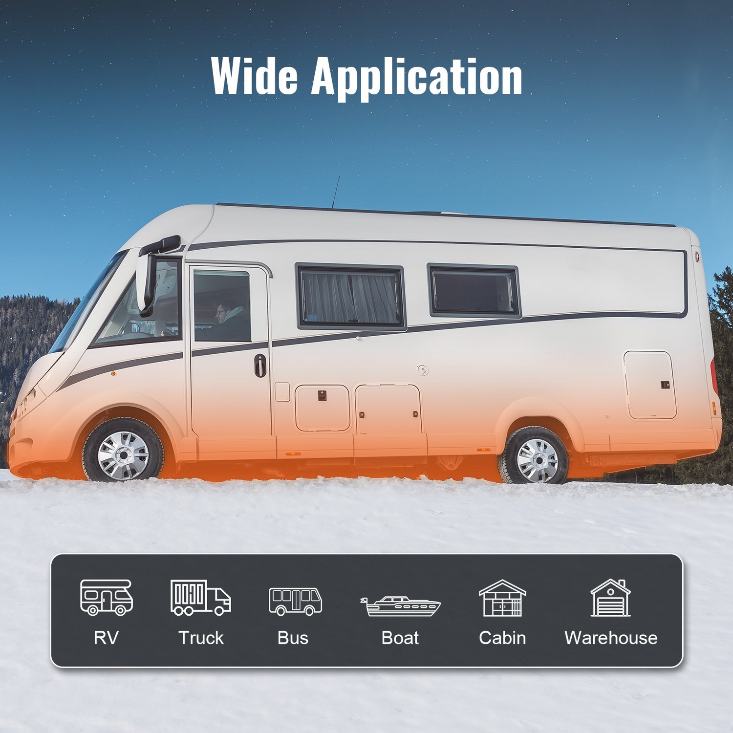 Start2Finish Bluetooth diesel air heater with LCD display, remote control, 12V 8KW for RV, camper van, trailer, or boat heating.