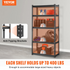 Heavy-duty VEVOR 5-tier adjustable metal shelving unit in black, 30" L x 12" W x 60" H, ideal for garage, pantry, or laundry storage.