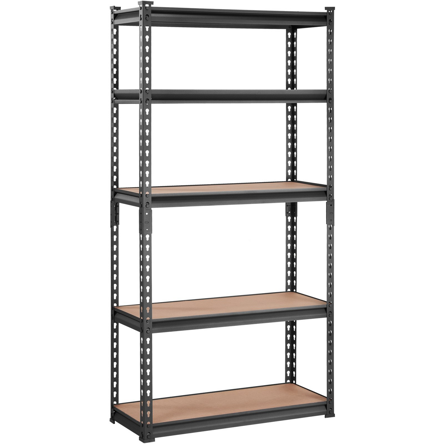Start2Finish VEVOR 5-tier heavy-duty metal storage shelving unit with adjustable shelves, black garage and utility rack, 30" L x 12" W x 60" H