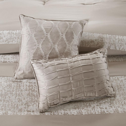 Start2Finish 7-piece chenille jacquard comforter bedding set with textured design and coordinating pillow shams.
